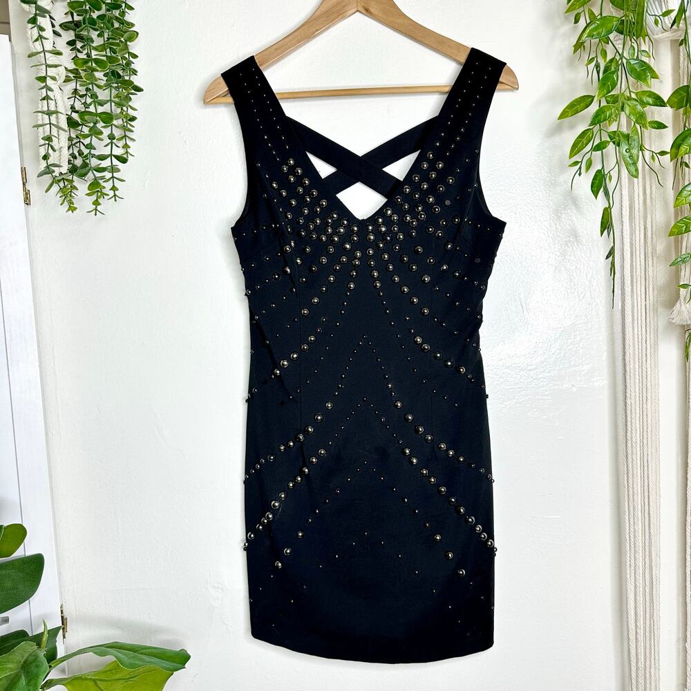 Great Gatsby Glam Luxe Bubble Beaded Black Mini Cocktail Party Dress S